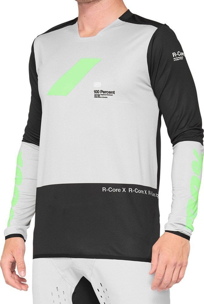 Bluzë çiklizmi 100% R-CORE X Jersey, me mëngë t’gjata, për burra, XL, e zezë