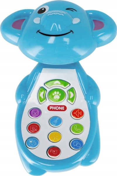 Lodër muzikore telefoni BAM BAM Elephant 481806, për fëmijë 18 muaj+, blu