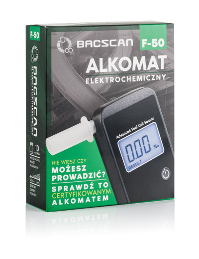 Alkoolmetër BACscan F-50, sensor elektro-kimik, ekran LCD, i zi