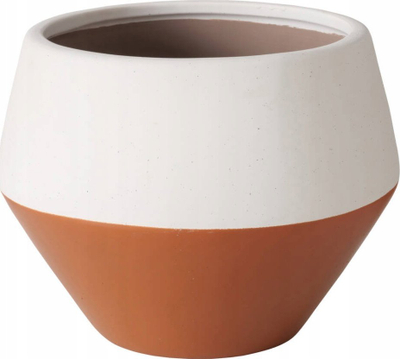 Vazo zbukuruese Boltze Home Marlis, qeramike, 25.5cm, kafe me të bardhë