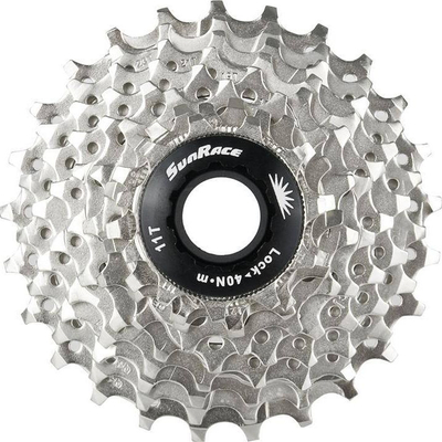 Kasetë biçiklete SunRace CSR91, 9 marshe, 11-25T, ngjyrë argjendtë