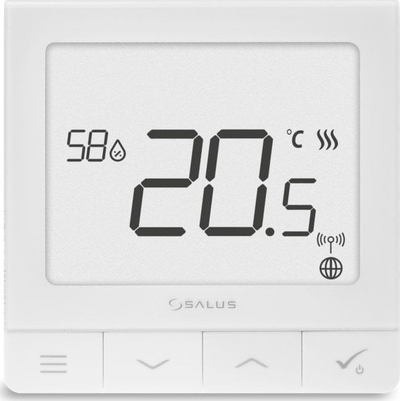 Termostat Salus SQ610, me program javor, 230V, i bardhë