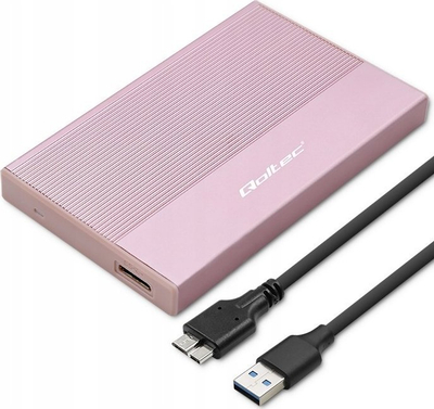 Kuti e jashtme për disk Qoltec, 2.5", USB 3.0, 2TB, rozë