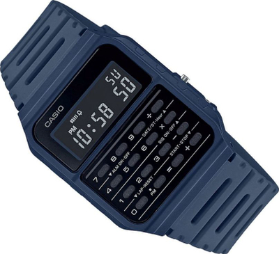 Ora dore Casio Collection CA-53WF-2BEF, kuarc, plastike rezine, blu navy e zezë