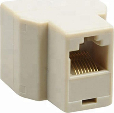 Ndarës rrjeti RJ45 pa firmë, 1 hyrje 2 dalje, krem