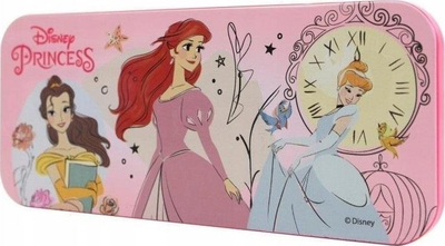 Set manikyri Disney Princess Nail Tin, 3 llakë thonjsh, sticker dekorativë, rozë