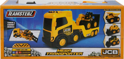 Lodër kamion transporti JCB Teamsterz, me eskavator 18 cm, i verdhë me të zi