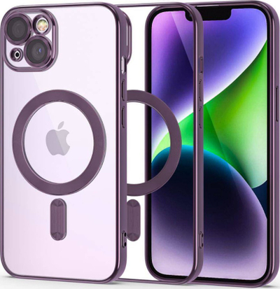 Mbulesë telefoni Tech-Protect MagShine për iPhone 14, me MagSafe, vjollcë trasparente