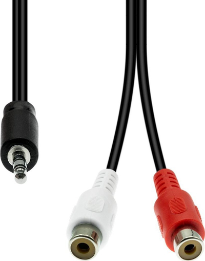 Аудио кабел ProXtend, 3 пин во 2x RCA М F, црн