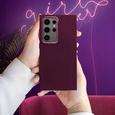 Маска за телефон Frame за Samsung Galaxy S25, TPU, виолетова