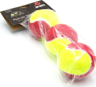 Top tenisi Enero Tennis Ball, set 3 copë, diametër 6.3 cm, jeshile e kuqe