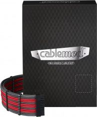 Сет кабли за напојување CableMod Premium Pro, 0.5m, за Asus Seasonic, црвено графитни