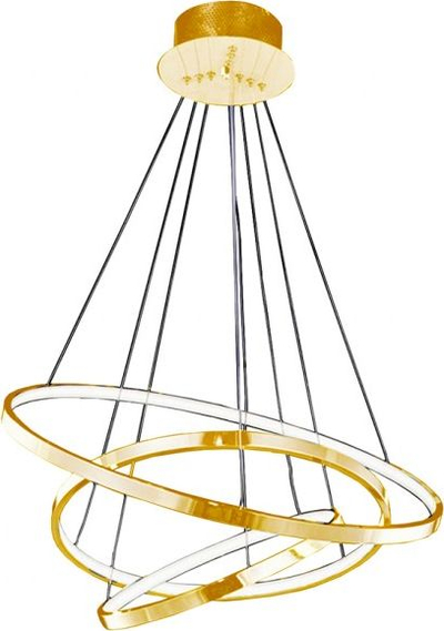 Llampë varëse Azzardo LED Cluster Version Gold, 80W, 3 unaza, ngjyrë ari