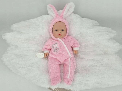 Kukull bebe Adar Baby Doll, 40cm, me kuti zëri që flet dhe këndon, rozë