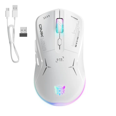 Maus Onikuma RGB CW917, 2.4Ghz, i bardhë