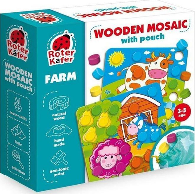 Lojë mozaik druri Roter Kafer Farm, figura ferme, shumëngjyrëshe