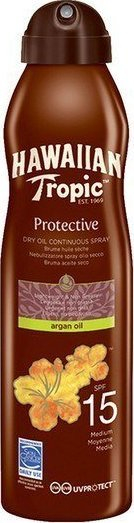 Масло за сонце Hawaiian Tropic Glowing Protection Dry Oil Spray, SPF 15, 177 ml