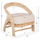 Karrige Donita rattan natyral jastëk i bardhë 67×74×78 cm (HM9838), bardhë
