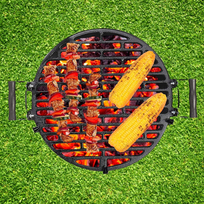 Grill oborri Fire Pit, gize dhe çelik, i lëvizshëm, i zi