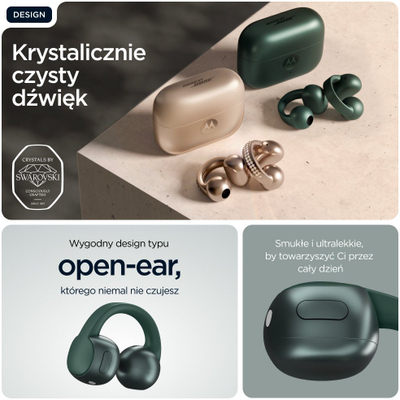 Kufje wireless Motorola Moto Buds Loop, Bluetooth, me ear-hook, jeshile