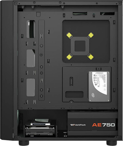 Kuti kompjutri Darkflash DK360, 4 ventilatorë, panel xhami, e zezë