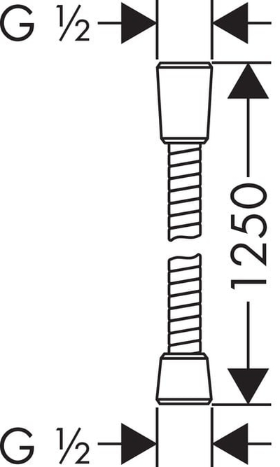 Zorrë dushi Hansgrohe Sensoflex 28132000, 1.25 m, metal, efekt kromi