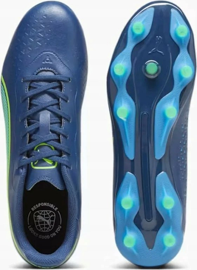 Këpuca futbolli Puma King Match FG AG 107570-02, për burra, për bar natyral edhe artificial, blu