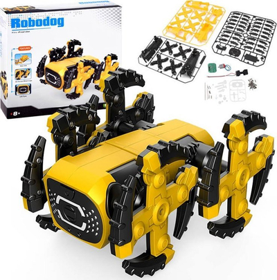 Lodër robotike Robodog ZA4374, model për montim, kontroll me gjeste, e verdhë e zezë