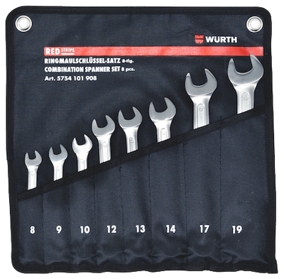 Set çelësash të kombinuar, Würth Redstripe, WS8-19, 8 copë