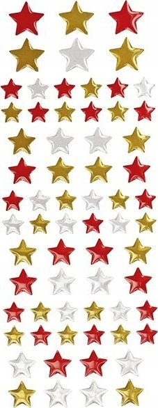 Ngjitëse dekorative Titanum Foil Stickers Stars, formë ylli, efekt metalik, shumëngjyrëshe