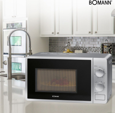 Furra me mikrovalë Bomann MW 6014 CB, 20L, 700W, argjendi