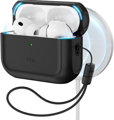 Kапаче за заштита ESR Orbit Hybrid HaloLock за AirPods Pro 3, со MagSafe, со магнетен капак, црно