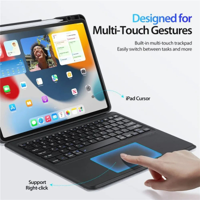 Këllëf me tastierë Dux Ducis DK për iPad Air 13 2024, Bluetooth, PU, gri