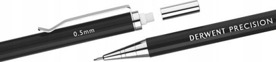 Laps mekanik Derwent Precision, set me mina HB 0.7mm, trup metal, gri
