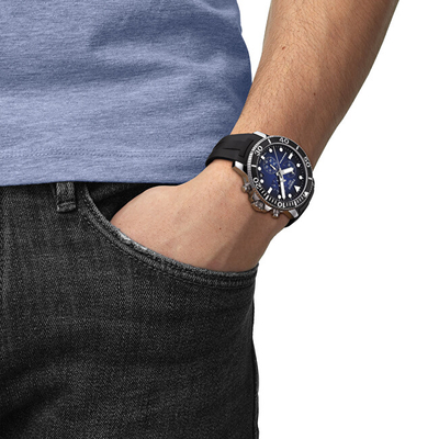 Orë për meshkuj Tissot Seastar 1000 T120.417.17.041.00, e zezë/kaltër