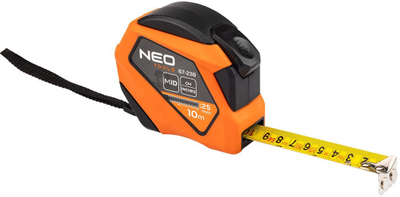 Metër rrotullues NEO Tools 67-238, 10 m, 25 mm, portokalli