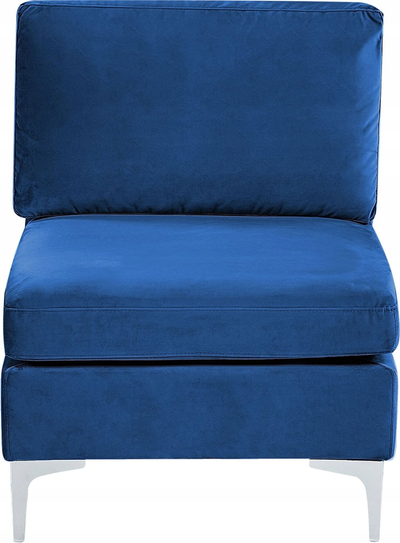 Karrige njëshe Beliani Evja, kadife, këmbë metal, blu