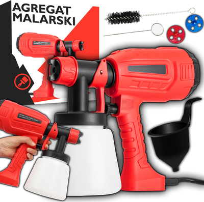 Pistoletë elektrike bojërash RETOO, 400W, depozitë 1200 ml, e kuqe