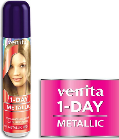 Sprej ngjyrosës flokësh Venita Coloring Spray, 1-Day, metalik i kuq M2