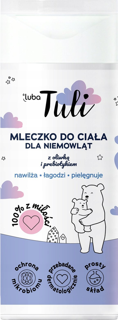 Qumësht trupi Luba Tuli Olive, me prebiotikë, për beba, 200ml