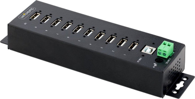 Hub USB industrial StarTech USB210AIND, 10 porta USB 2.0, trup metalik, i zi