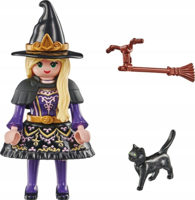 Figurë loje Playmobil Special Plus Shtriga Magjike 71584, set me shtrigë dhe mace