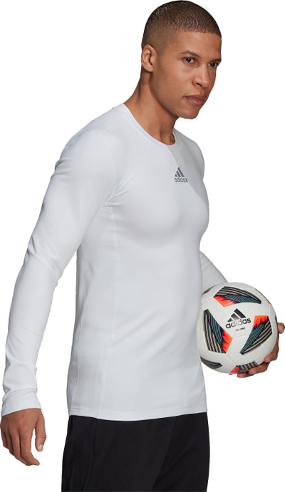 Bluzë termo adidas TechFit Warm M H23121, AEROREADY, me mëngë t’gjata, e bardhë