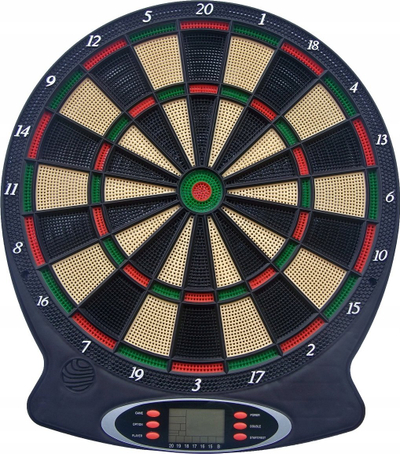 Tabllo elektronike darts Enero 43 cm, 18 lojëra, me shigjeta, e zezë