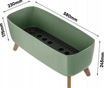 Vazo dekoru GRACIA CASE, 58cm, plastike, jeshile
