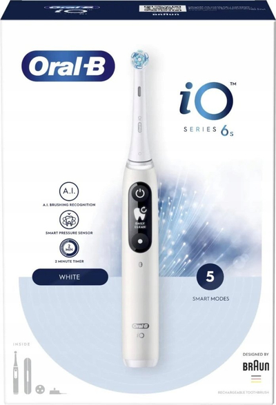 Furçë dhëmbësh elektrike Oral-B iO Series 6, 5 moda pastrimi, ekran OLED, e bardhë