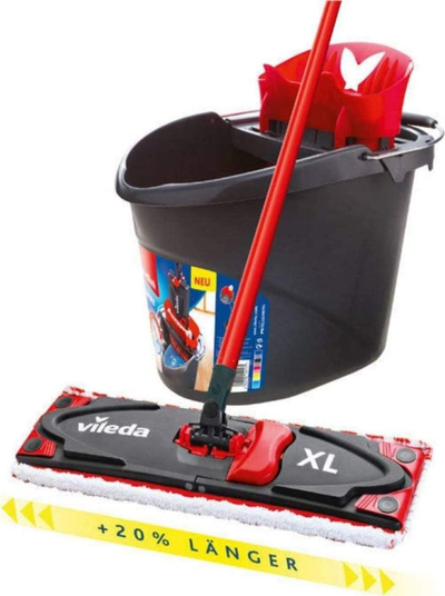 Set për pastrim dyshemeje Vileda Ultramat XL 161035, me kovë, mikrofibër, i kuq