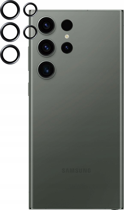 Mbrojtës kamere PanzerGlass Hoops për Samsung Galaxy S24 Ultra, set rrathësh, i zi
