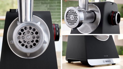 Mulli elektrik për mish Bosch Serie 6 MFWS640B, 2100W, me prerëse fetash, i zi