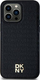 Futrollë DKNY MagSafe Leather Monogram, për iPhone 15 Pro, e zezë